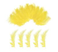 PATIKIL 200 Pack Fluffy Turkey Marabou Feathers,4-6 Inches Yellow Natural Turkey Feathers for Crafting Dream Catcher Fringe Trim Fly Tying Party Decorations