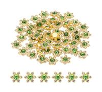 PATIKIL 200 Pcs Flower Crystal Rhinestone Embellishments, 13mm Flatback Glass Rhinestones with Craft Gems Crystal Decoration Button for Clothes DIY Crafting Jewelry Making, Green