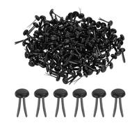 PATIKIL 200 PCS Paper Brass Fasteners Split Pins Pastel Mini Metal Brads Round Head Plated Fastener for Craft Art Scrapbooking DIY Supplies, Black, 8 x 15 mm