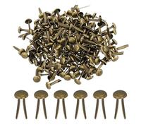 PATIKIL 200 PCS Paper Brass Fasteners Split Pins Pastel Mini Metal Brads Round Head Plated Fastener for Craft Art Scrapbooking DIY Supplies, Bronze, 8 x 15 mm