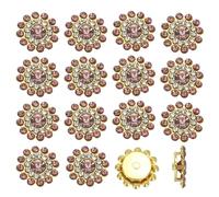 PATIKIL 200 Pcs Sew on Rhinestones, 14mm Flower Glass Rhinestones with Craft Gems Crystal Embellishments for Clothes Shoes Belt DIY Crafting Decoration, Light Purple