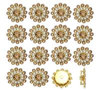 PATIKIL 200 Pcs Sew on Rhinestones, 14mm Flower Glass Rhinestones with Craft Gems Crystal Embellishments for Clothes Shoes Belt DIY Crafting Decoration, Light Brown