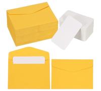 PATIKIL 200 Set Mini Envelopes with Blank Cards, 4.5x3.2 Blank Note Cards and Envelopes for Gift Wedding Invitation Graduation Holiday Thanksgiving Day Christmas, Dark Yellow