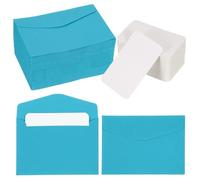 PATIKIL 200 Set Mini Envelopes with Blank Cards, 4.5x3.2 Blank Note Cards and Envelopes for Gift Wedding Invitation Graduation Holiday Thanksgiving Day Christmas, Blue
