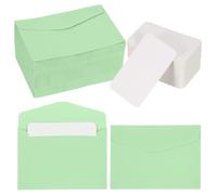 PATIKIL 200 Set Mini Envelopes with Blank Cards, 4.5x3.2 Blank Note Cards and Envelopes for Gift Wedding Invitation Graduation Holiday Thanksgiving Day Christmas, Light Green