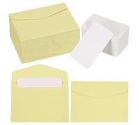 PATIKIL 200 Set Mini Envelopes with Blank Cards, 4.5x3.2 Blank Note Cards and Envelopes for Gift Wedding Invitation Graduation Holiday Thanksgiving Day Christmas, Light Yellow