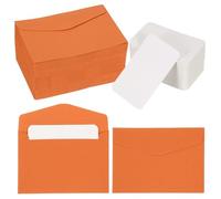 PATIKIL 200 Set Mini Envelopes with Blank Cards, 4.5x3.2 Blank Note Cards and Envelopes for Gift Wedding Invitation Graduation Holiday Thanksgiving Day Christmas, Orange
