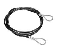 PATIKIL 200cm Safety Cable Lock, 304 Stainless Steel Security Wire Ropes Double Loop Anti-Theft Safety for Bicycles Luggage Stage Lighting, Black