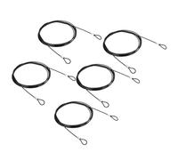 PATIKIL 200cm Safety Cable Lock, 5Pcs Stainless Steel 2mm Dia Security Wire Rope with Double Loop Double Loop for Stage Lighting Luggage Lock, Black