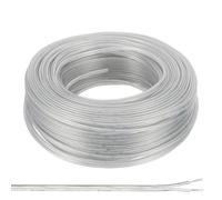 PATIKIL 200Ft 26/2 PVC Covered Copper Wire, 300V Soft Speaker Wire Insulated Heat Resistant Electronical Flexible Cable for LED Light Strip Audio Speaker Sound System, Clear, UL Listed