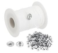 PATIKIL 200Ft Braided Candle Wicks, 21 PLY Cotton Candle Wick Spool with Metal Candle Wick Sustainer Tabs for Candle Making, White Silver