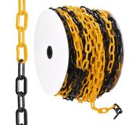 PATIKIL 200ft Plastic Barrier Chain, Safety Barrier Chain Plastic Chain Links Crowd Control Barrier for Fence Gate Garden Construction Driveway Elevator Parking Lot, Yellow Black