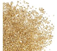 PATIKIL 200g Crushed Glass Glitters, 2-4 mm Colorful Irregular Glass Chips Chunky Glass Glitters Stones for Nail Art DIY Craft Jewelry, Light Gold