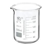 PATIKIL 200ml Low Form Glass Beaker, 3.3 Borosilicate Glass Graduated Printed Scale Measuring Cups with Spout for Kitchen Lab Liquids Transit Boiling