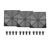 PATIKIL 200mm Fan Filter Grill, 3 Pcs Plastic Ventilation Dustproof Grill Cover Cooling Ventilator with Screws for Industry Workshop Computer Case Refrigerators Air Conditioning, Black