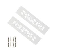 PATIKIL 200mm x 50mm Door Air Vent Cover, 2 Pcs Heavy Duty Aluminum Grille Ventilation Cover Louvered with Mounting Screws for Cabinet Wardrobe Door, Light Grey