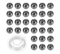 PATIKIL 200Pcs Black Hematite Beads, 6mm Natural Stone Beads Loose Round Gemstone Spacer Genuine Real Stone with Crystal Stretch Cord for Jewelry Making DIY Bracelets Necklaces