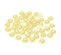 PATIKIL 200Pcs Flatback Pearls Beads for Crafting, 12mm Half Round Resin Beads Flatback Pearls for Nail Charms Handmade Phone Case Embellishment, Yellow