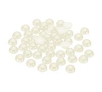 PATIKIL 200Pcs Flatback Pearls Beads for Crafting, 12mm Half Round Resin Beads Flatback Pearls for Nail Charms Handmade Phone Case Embellishment, Beige