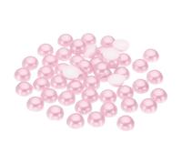 PATIKIL 200Pcs Flatback Pearls Beads for Crafting, 12mm Half Round Resin Beads Flatback Pearls for Nail Charms Handmade Phone Case Embellishment, Light Pink