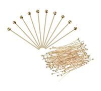 PATIKIL 200Pcs Gold Plated Ball Head Pins 24 Gauge 40mm Wire Head Pins Brass Round Ball Head Pins Metal End Head Pins for DIY Craft Bracelets
