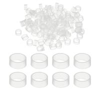 PATIKIL 200Pcs Silicone Cable Ties, 8mm Heavy Duty Small Strong Rubber Bands Silicone Rubber Bands for Cord Management Home Office Organization, Transparent(12x5x0.6mm)