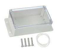 PATIKIL 200x120x75mm Junction Box, Electrical Enclosure Box ABS Plastic Waterproof Outlet Plug Cover Cord Protector with Mounting Plate for Outdoor Indoor, White/Transparent