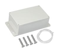 PATIKIL 200x120x75mm Junction Box, Electrical Enclosure Box ABS Plastic Waterproof Outlet Plug Cover Cord Protector with Mounting Plate for Outdoor Indoor, White/Grey