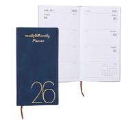 PATIKIL 2026 Daily Planner Notebook, A6 64 Sheets Undated to Do List Daily Weekly Monthly Goals Tracker Pocket Notebook for Office Home Study Work Time Management Fitness Habit, Dark Blue