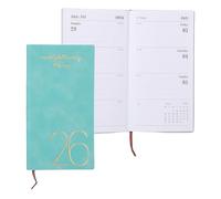 PATIKIL 2026 Daily Planner Notebook, A6 64 Sheets Undated to Do List Daily Weekly Monthly Goals Tracker Pocket Notebook for Office Home Study Work Time Management Fitness Habit, Cyan