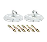 PATIKIL 203lbs 75mm Steel Ceiling Hooks, 2pcs Ceiling Fan Hook Pad Eyes Plate Wall Hanger Hardware with Mounting Screws for Hanging Lamp Plant Baskets