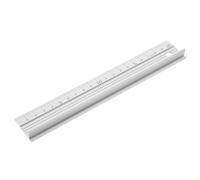 PATIKIL 20cm/8" Aluminum Cutting Rule Ruler, L-Type Cutting Ruler with Non Slip Rubber Backing Measuring Tool Accessory for Safe Use Cut Length Measurement, White