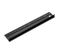 PATIKIL 20cm/8" Aluminum Cutting Rule Ruler, L-Type Cutting Ruler with Non Slip Rubber Backing Measuring Tool Accessory for Safe Use Cut Length Measurement, Black