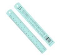 PATIKIL 20cm/8" Metal Ruler, 2 Pack Aluminum Alloy Rulers with Centimeters, Millimeters, Inches and Conversion Table Straight Edge Ruler for Writing Machinist Drafting, Blue Green