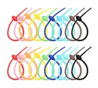 PATIKIL 20cm Silicone Cable Ties, 20pcs Rubber Reusable Twist Zip Ties Organizer for Home Office Kitchen Food Bags Wires Adjustable Bag Clip, Colorful