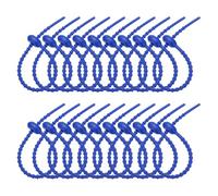 PATIKIL 20cm Silicone Cable Ties, 20pcs Rubber Reusable Twist Zip Ties Organizer for Home Office Kitchen Food Bags Wires Adjustable Bag Clip, Dark Blue