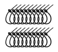 PATIKIL 20cm Silicone Cable Ties, 20pcs Rubber Reusable Twist Zip Ties Organizer for Home Office Kitchen Food Bags Wires Adjustable Bag Clip, Black