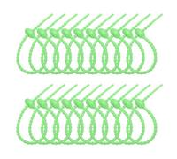 PATIKIL 20cm Silicone Cable Ties, 20pcs Rubber Reusable Twist Zip Ties Organizer for Home Office Kitchen Food Bags Wires Adjustable Bag Clip, Green