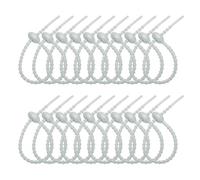 PATIKIL 20cm Silicone Cable Ties, 20pcs Rubber Reusable Twist Zip Ties Organizer for Home Office Kitchen Food Bags Wires Adjustable Bag Clip, Grey