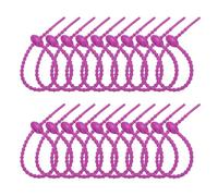 PATIKIL 20cm Silicone Cable Ties, 20pcs Rubber Reusable Twist Zip Ties Organizer for Home Office Kitchen Food Bags Wires Adjustable Bag Clip, Violet