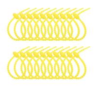 PATIKIL 20cm Silicone Cable Ties, 20pcs Rubber Reusable Twist Zip Ties Organizer for Home Office Kitchen Food Bags Wires Adjustable Bag Clip, Fluorescent Yellow