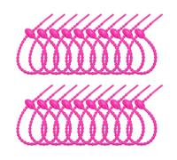 PATIKIL 20cm Silicone Cable Ties, 20pcs Rubber Reusable Twist Zip Ties Organizer for Home Office Kitchen Food Bags Wires Adjustable Bag Clip, Rose Red