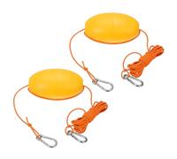 PATIKIL 20FT Float Rope Tow Line, 2 Set Heavy Duty Buoy Ball Float Leash with Stainless Steel Hook Drift Rope Marker Buoy Float Rope for Fishing Drift Kayak Boat Accessories, Orange