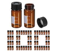 PATIKIL 20ml Autosampler Vial, 100 Pack HPLC/GC Vials 9-425 Lab Amber Vials Sample Vial Screw Cap Writing Patch White PTFE & Silicone Septa for LC Stamper