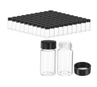 PATIKIL 20ml Clear Glass Vials, 100 Pack Sample Vials with Screw Cap Reagent Media Bottle Leak-Proof Liquid Sample Glass Vial for Lab Laboratory Storage