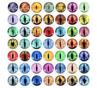 PATIKIL 20mm Dragon Eyes, 100 Pcs Round Glass Eyes Animals Crochet Eyes for Clay Doll Making Craft DIY Findings Jewelry Making, Mixed Colors