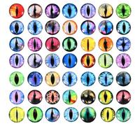 PATIKIL 20mm Dragon Eyes, 100 Pcs Round Glass Eyes Animals Crochet Eyes for Clay Doll Making Craft DIY Findings Jewelry Making, Multicolor