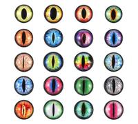 PATIKIL 20mm Dragon Eyes, 20 Pairs Round Glass Eyes Animals Crochet Eyes for Clay Doll Making Craft DIY Findings Jewelry Making, Mixed Colors