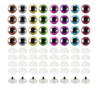 PATIKIL 20mm Flash Safety Eyes, 40 Pcs Doll Eyes Realistic Colorful Crocheting Safety Eyes for Decor Crochet Accessories Dolls Craft, 8 Colors