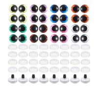 PATIKIL 20mm Flash Safety Eyes, 48 Pcs Moon Doll Eyes Realistic Colorful Crocheting Safety Eyes for Decor Crochet Accessories Dolls Craft Halloween, 8 Colors